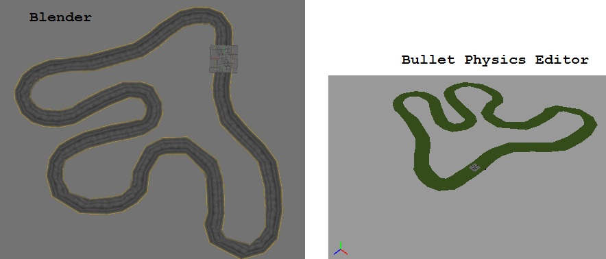 Track design with Blender.<br />Export to .bullet using Erwin script